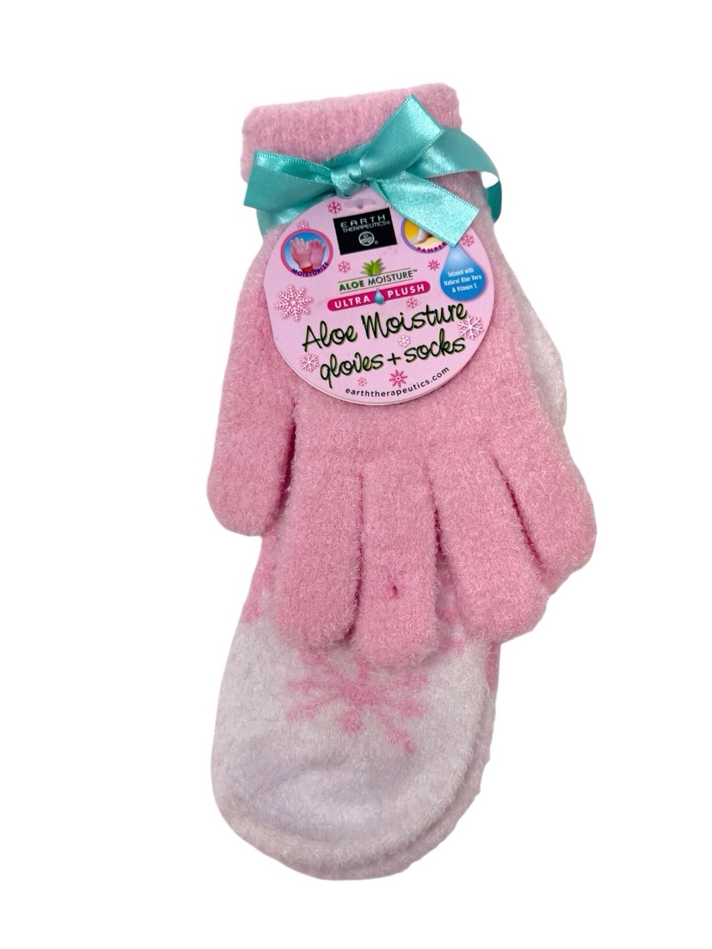 Earth Therapeutics Aloe Moisture Ultra Plush Gloves & Socks Set - Pink NWT